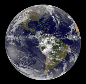 Satellite view of earth on November 11, 2011